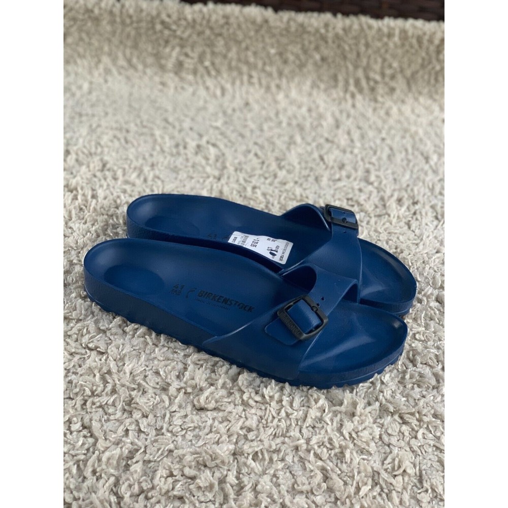 Birkenstock Madrid Essentials Sandal EVA Blue Single Buckle Slide Women 41 US 10